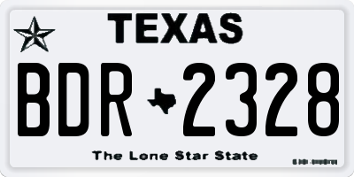 TX license plate BDR2328