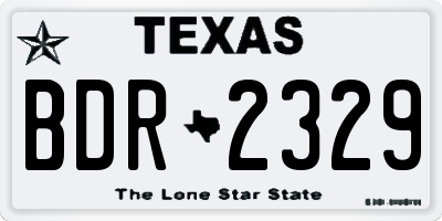 TX license plate BDR2329