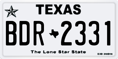 TX license plate BDR2331