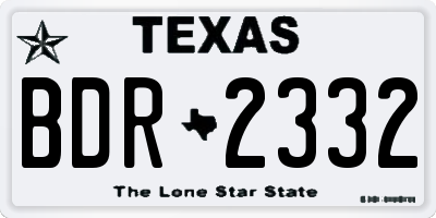 TX license plate BDR2332