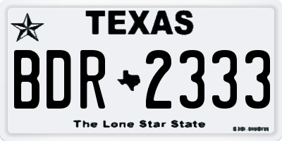 TX license plate BDR2333