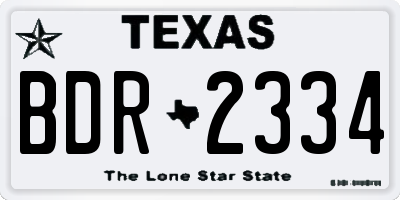 TX license plate BDR2334