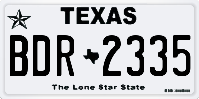 TX license plate BDR2335