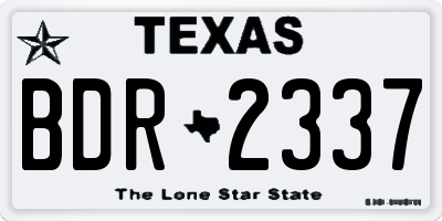 TX license plate BDR2337