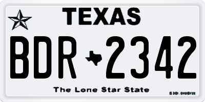 TX license plate BDR2342