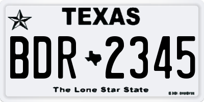 TX license plate BDR2345