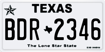 TX license plate BDR2346