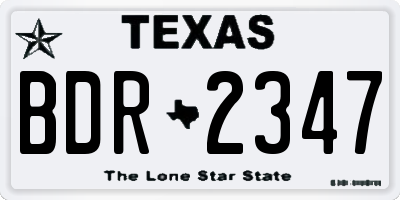 TX license plate BDR2347