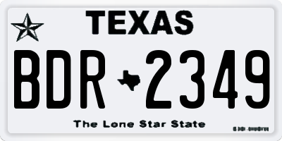 TX license plate BDR2349
