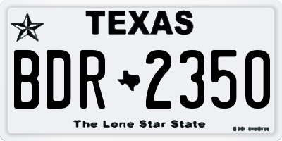 TX license plate BDR2350