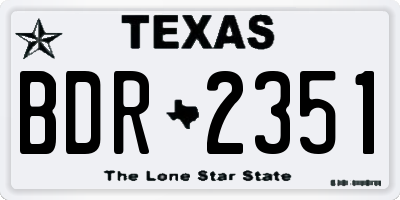 TX license plate BDR2351