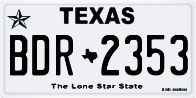 TX license plate BDR2353