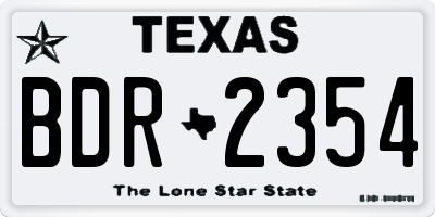 TX license plate BDR2354