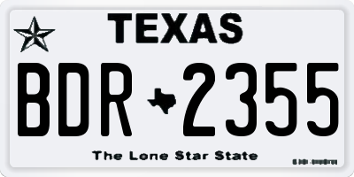 TX license plate BDR2355