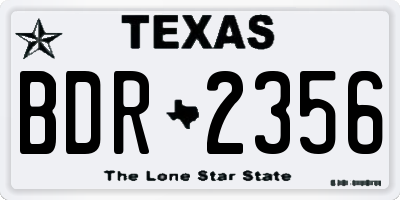 TX license plate BDR2356