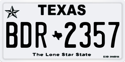TX license plate BDR2357