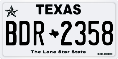 TX license plate BDR2358