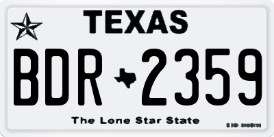 TX license plate BDR2359