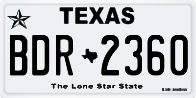 TX license plate BDR2360