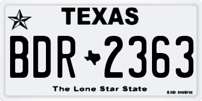 TX license plate BDR2363