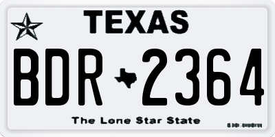 TX license plate BDR2364