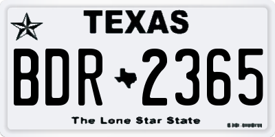 TX license plate BDR2365