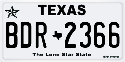 TX license plate BDR2366