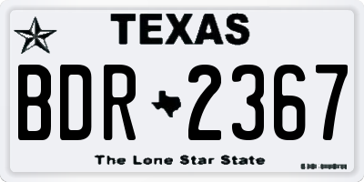TX license plate BDR2367