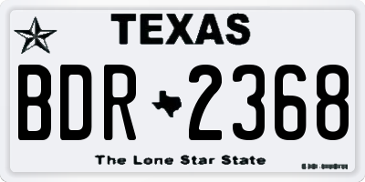 TX license plate BDR2368