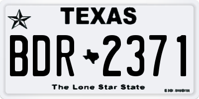 TX license plate BDR2371