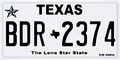 TX license plate BDR2374
