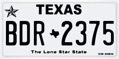 TX license plate BDR2375