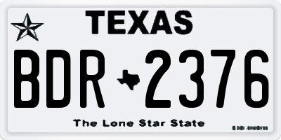 TX license plate BDR2376