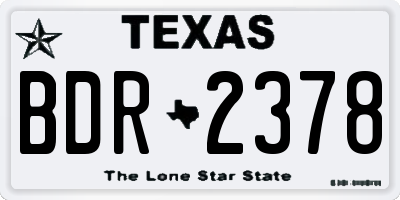 TX license plate BDR2378