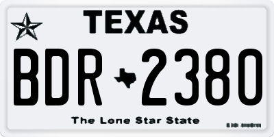 TX license plate BDR2380