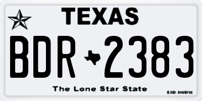 TX license plate BDR2383