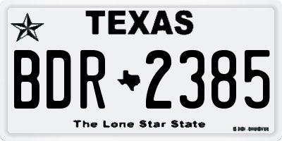 TX license plate BDR2385