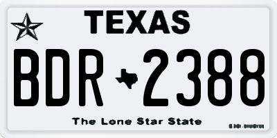 TX license plate BDR2388