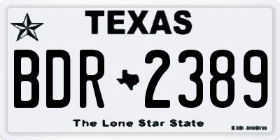 TX license plate BDR2389