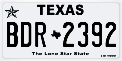 TX license plate BDR2392