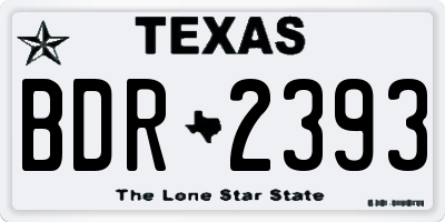 TX license plate BDR2393