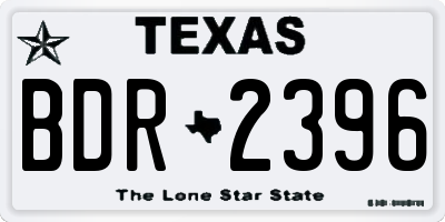 TX license plate BDR2396