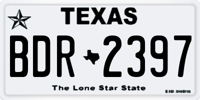 TX license plate BDR2397