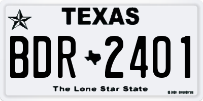 TX license plate BDR2401