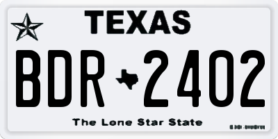 TX license plate BDR2402