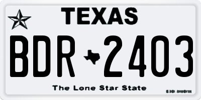TX license plate BDR2403