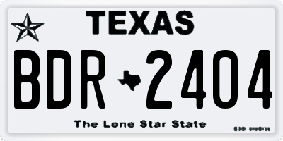 TX license plate BDR2404