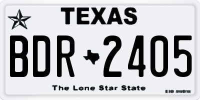 TX license plate BDR2405