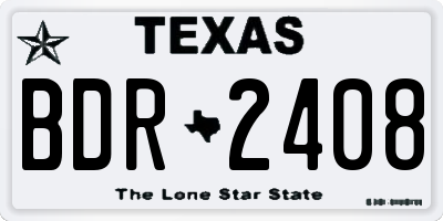 TX license plate BDR2408