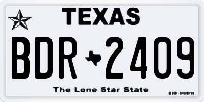 TX license plate BDR2409